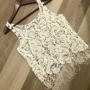 White Crochet Tank Top